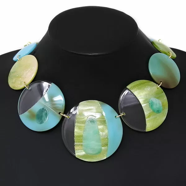 Acetate Disc Short Necklace