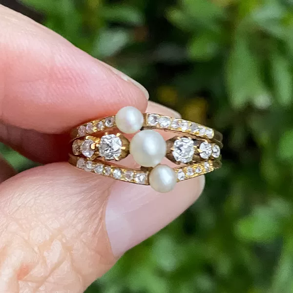 Antique Pearl & Diamond Ring