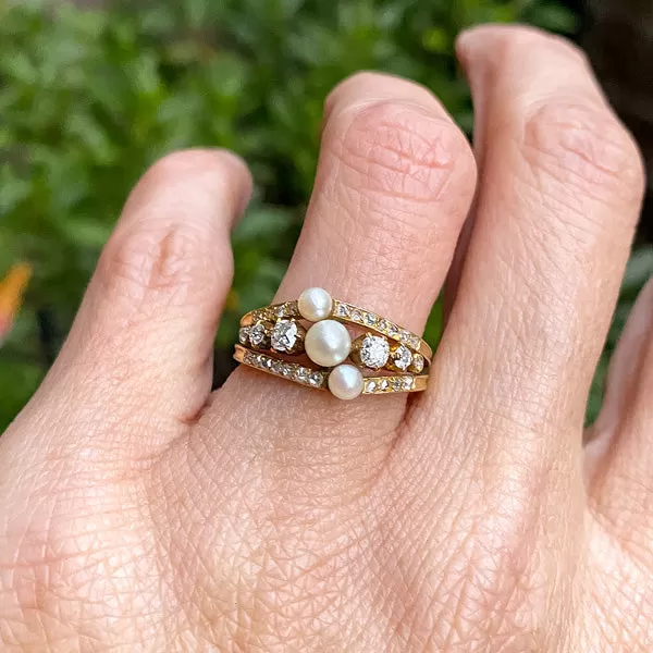 Antique Pearl & Diamond Ring