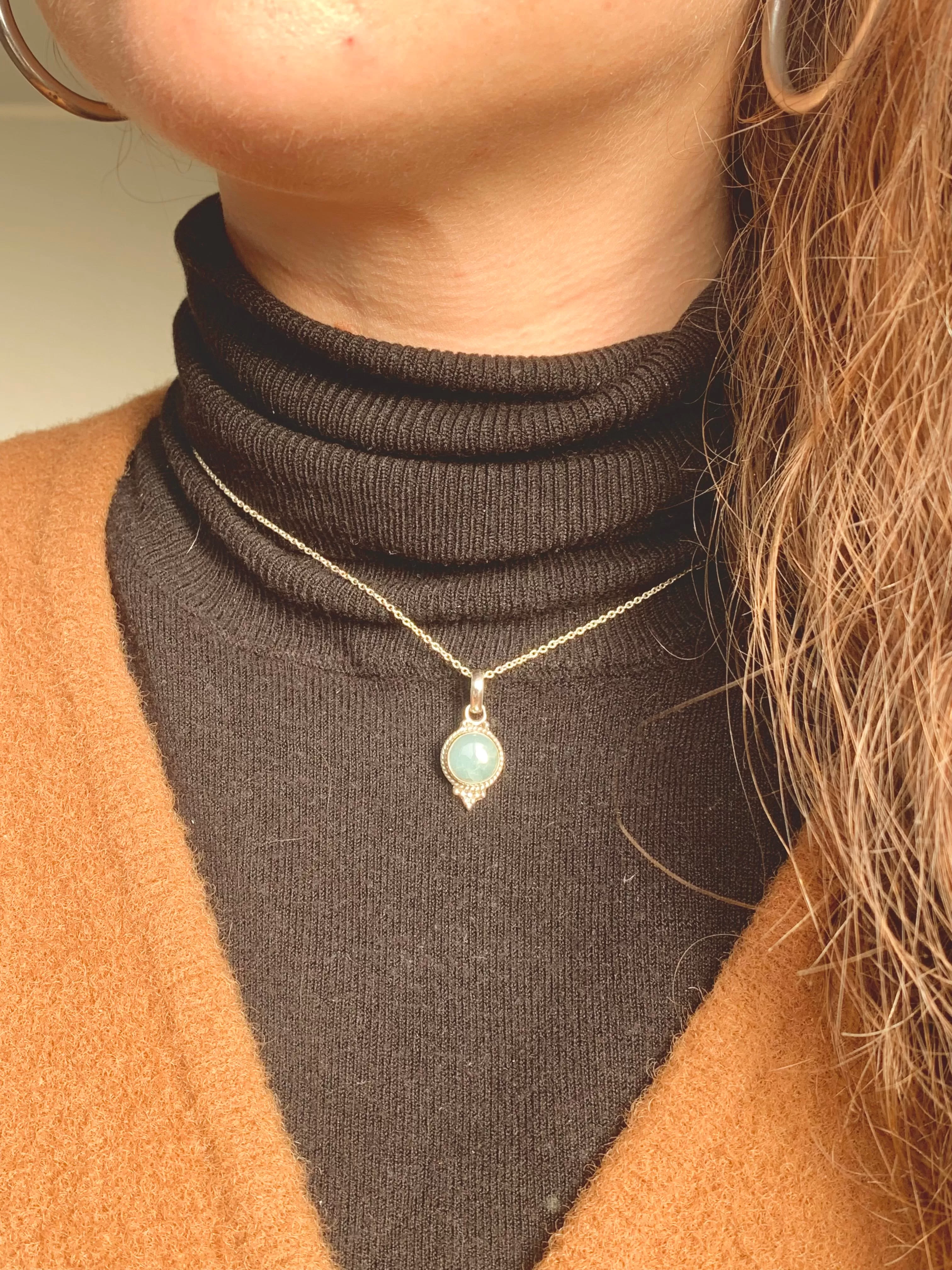 Aquamarine Cassia Dot Pendant