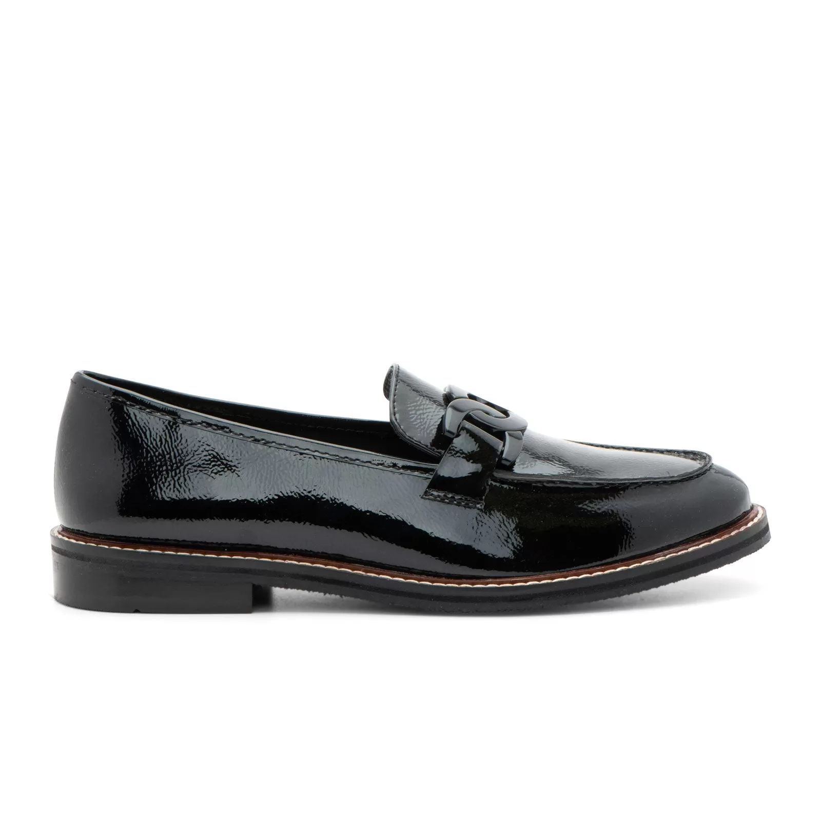 Ara Kyle II Chain Loafer (Women) - Black Patent Leather