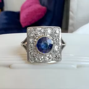 Art Deco Sapphire & Diamond Ring