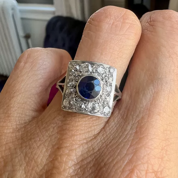 Art Deco Sapphire & Diamond Ring