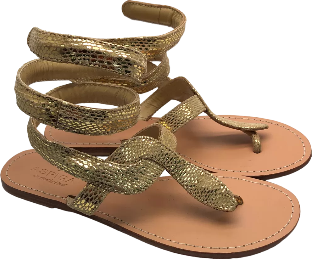 aspiga Metallic Cobra Wrap Sandals UK 6 EU 39 👠