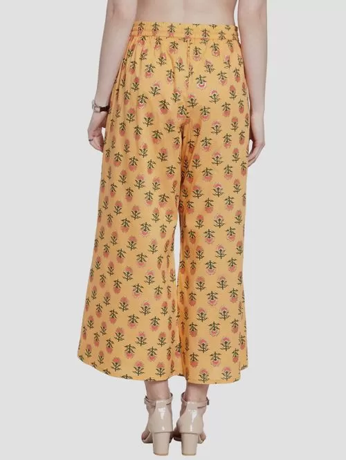 Beautiful Yellow Palazzo Pants With Design