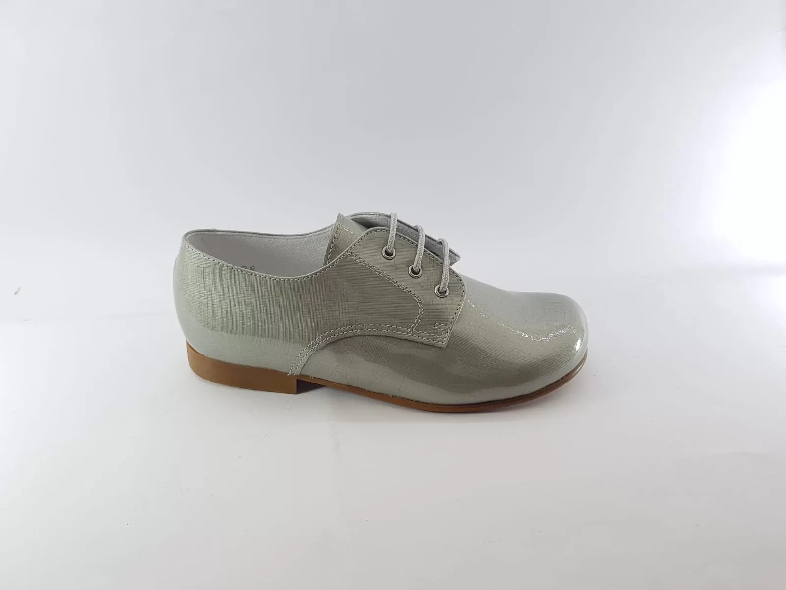 Beberlis Patent Grey Design Sofia Oxford Dress Shoes