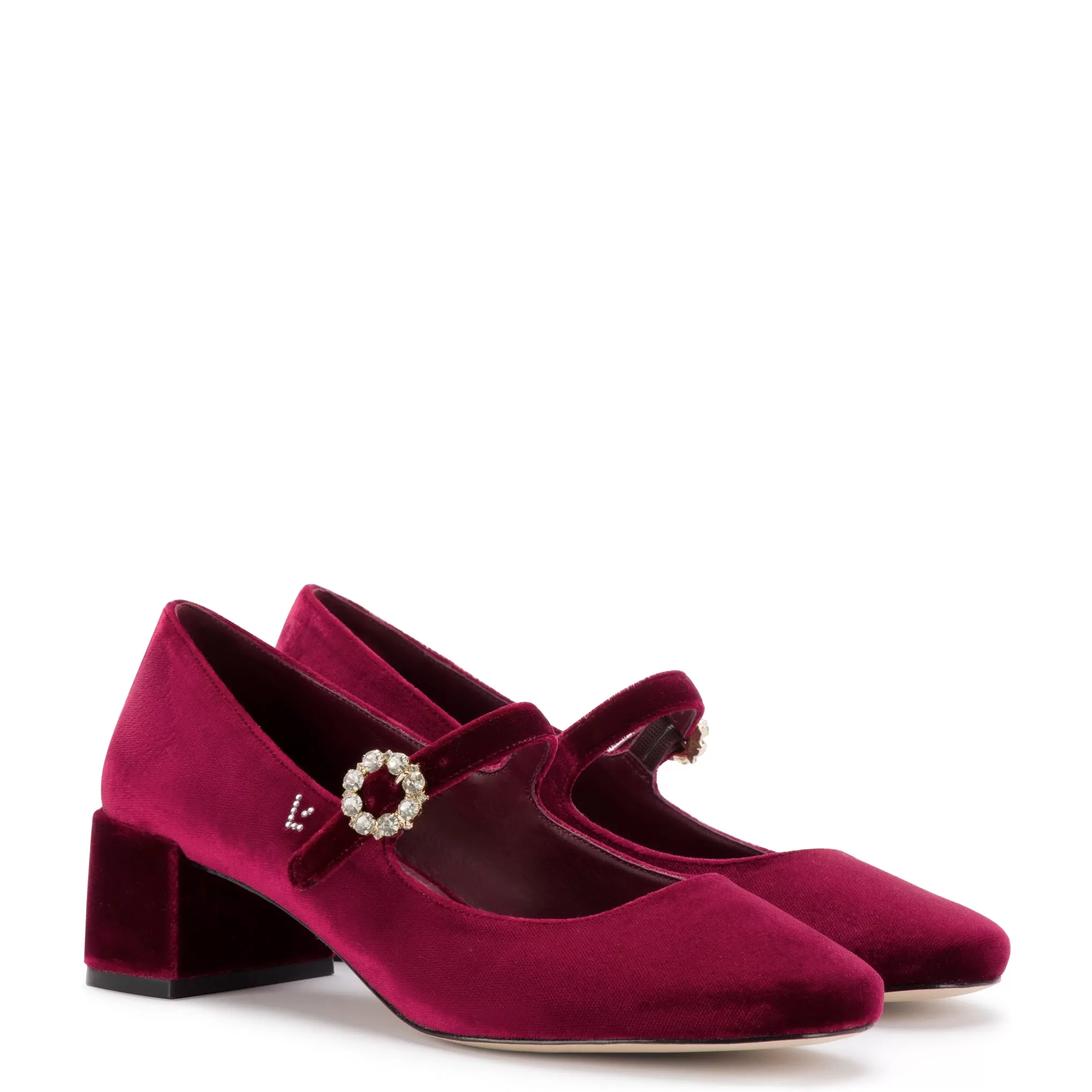 Blair Block Pump In Wine Velvet