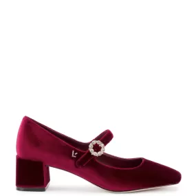 Blair Block Pump In Wine Velvet