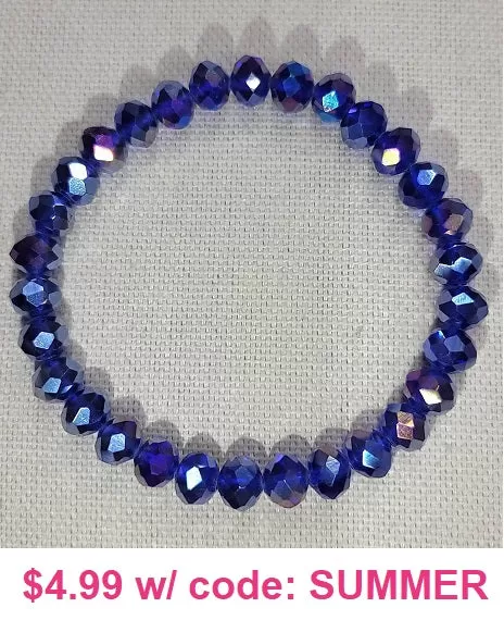 Blue AB Crystal Stretch Bracelet