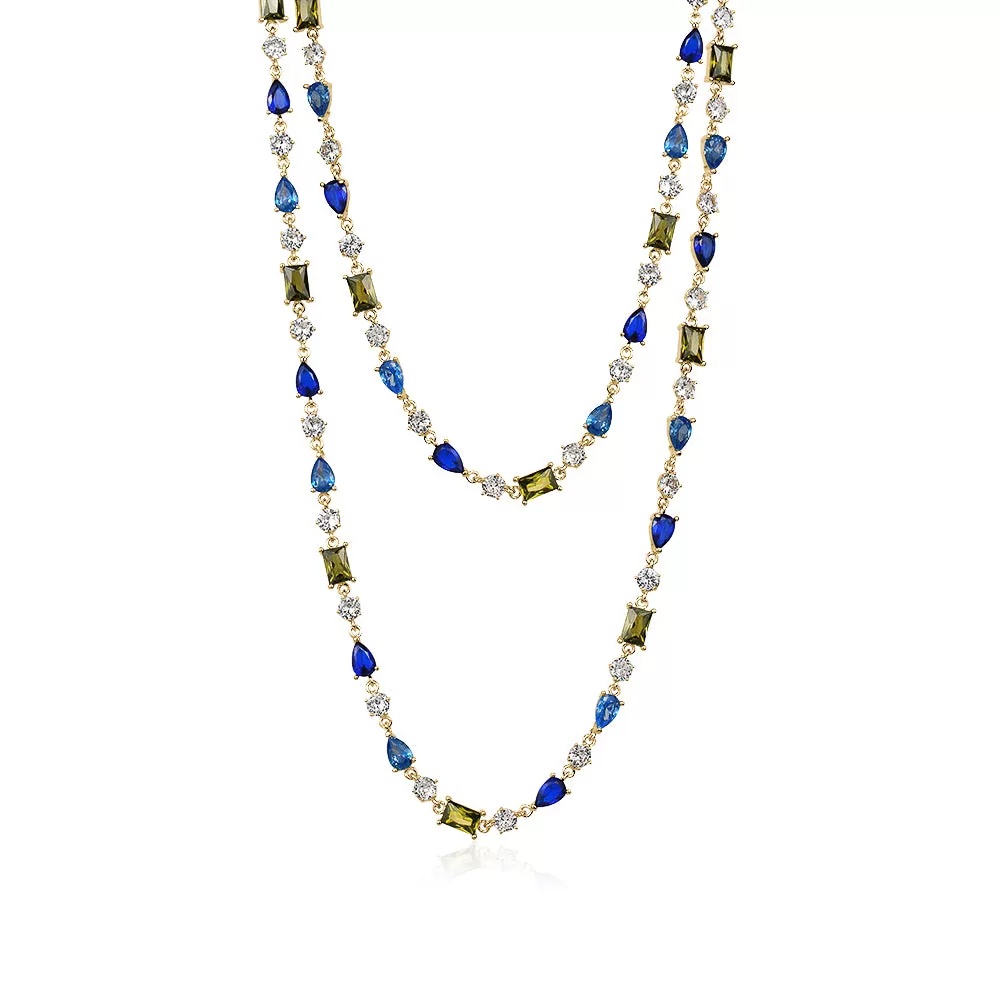 BLUESPASTEL LUXE CRYSTAL SHAPES NECKLACE