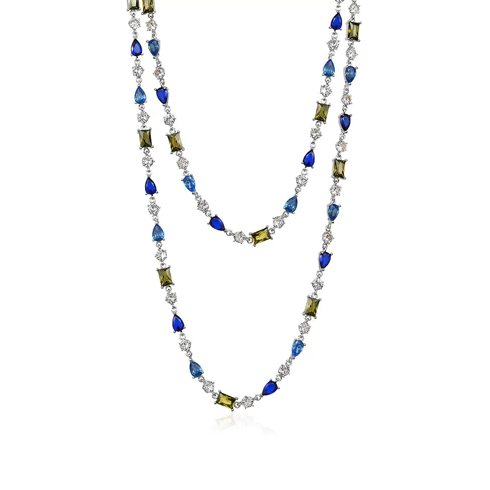 BLUESPASTEL LUXE CRYSTAL SHAPES NECKLACE