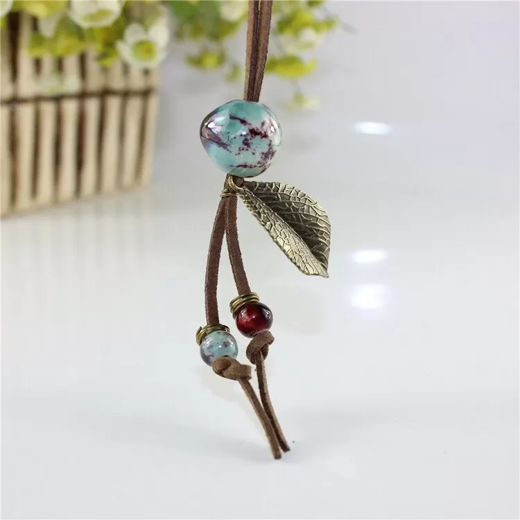 Bohemian Ball Ceramic Long Pendant Necklace -3 Colors