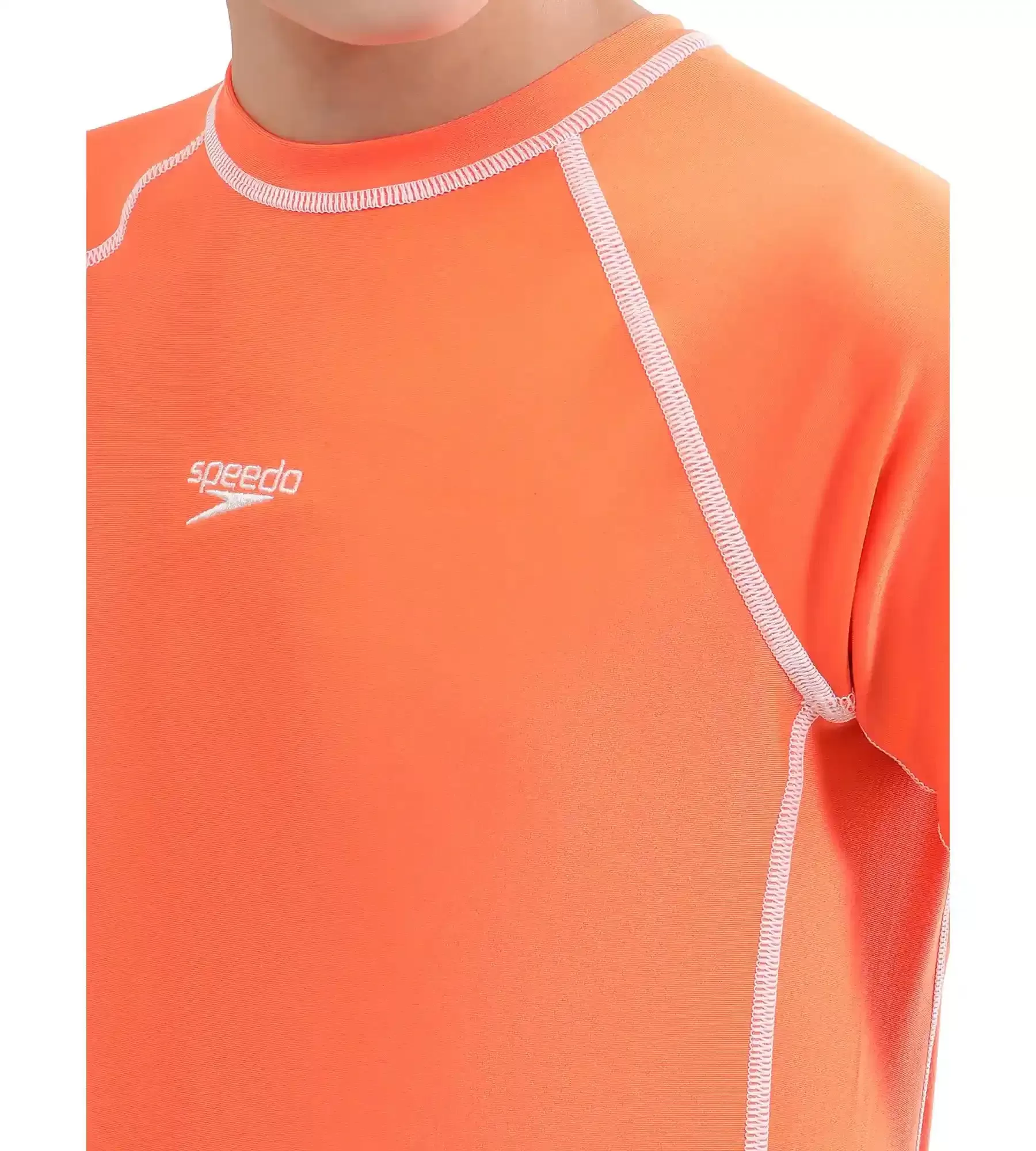 Boy's Short Sleeve Suntop - Boost Orange  &  White