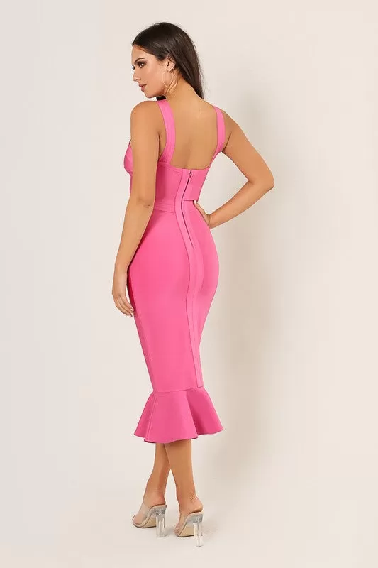 Brunch With Me Mermaid Bandage Dress Pink