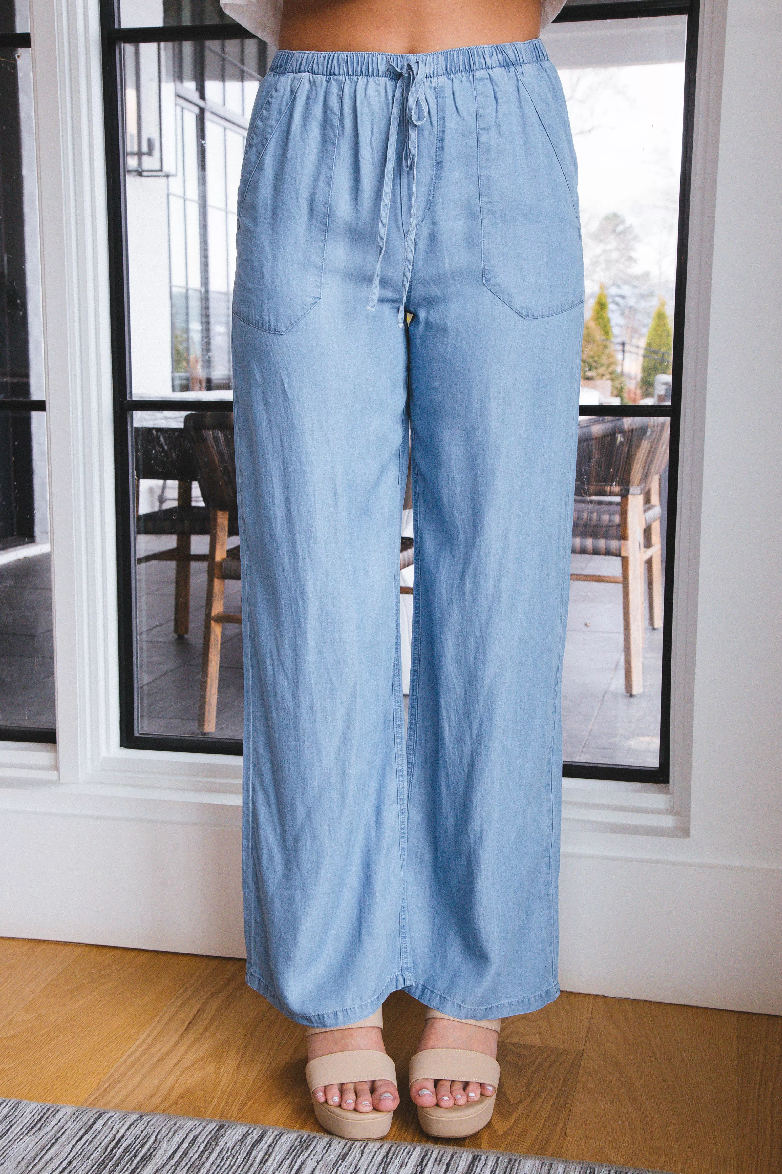 Camila Porkchop Pocket Pants, Chambray