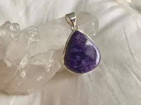 Charoite Naevia Pendant - Chunky Drop