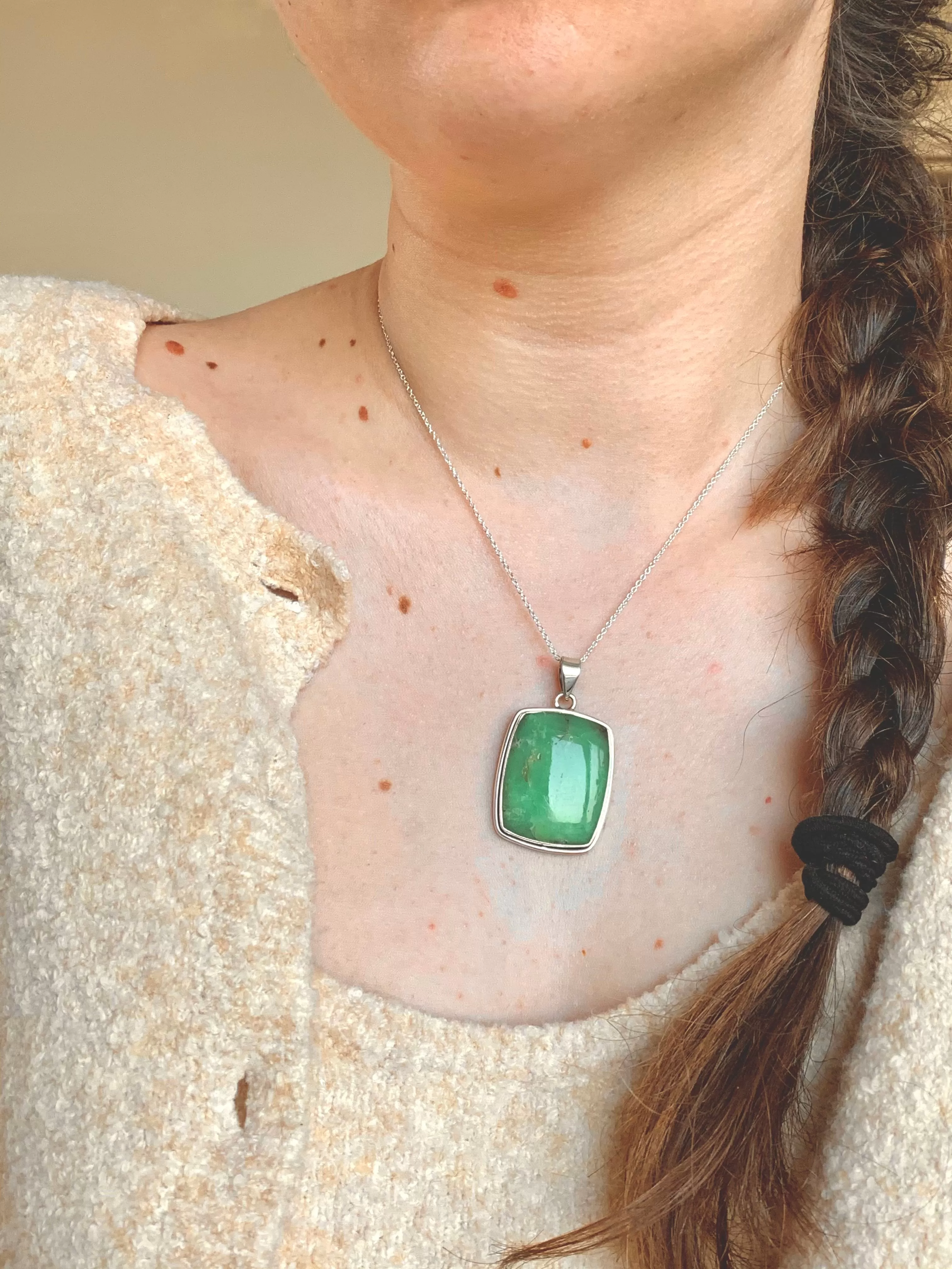 Chrysoprase Brea Pendant - Square