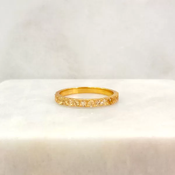 Citrine Half Eternity Ring