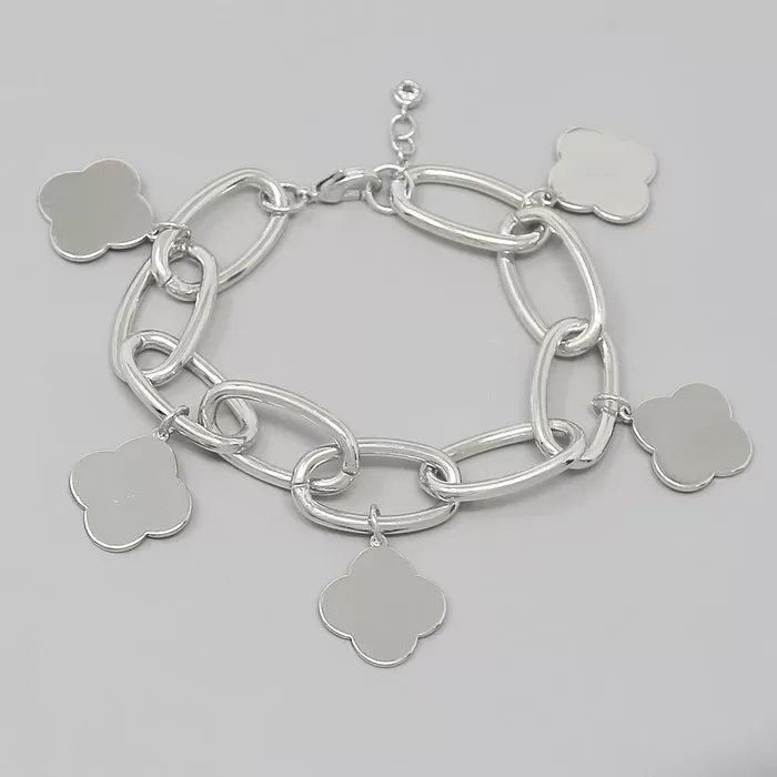 Clover Multi Charm Linked Chain Bracelet