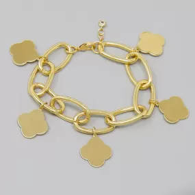 Clover Multi Charm Linked Chain Bracelet