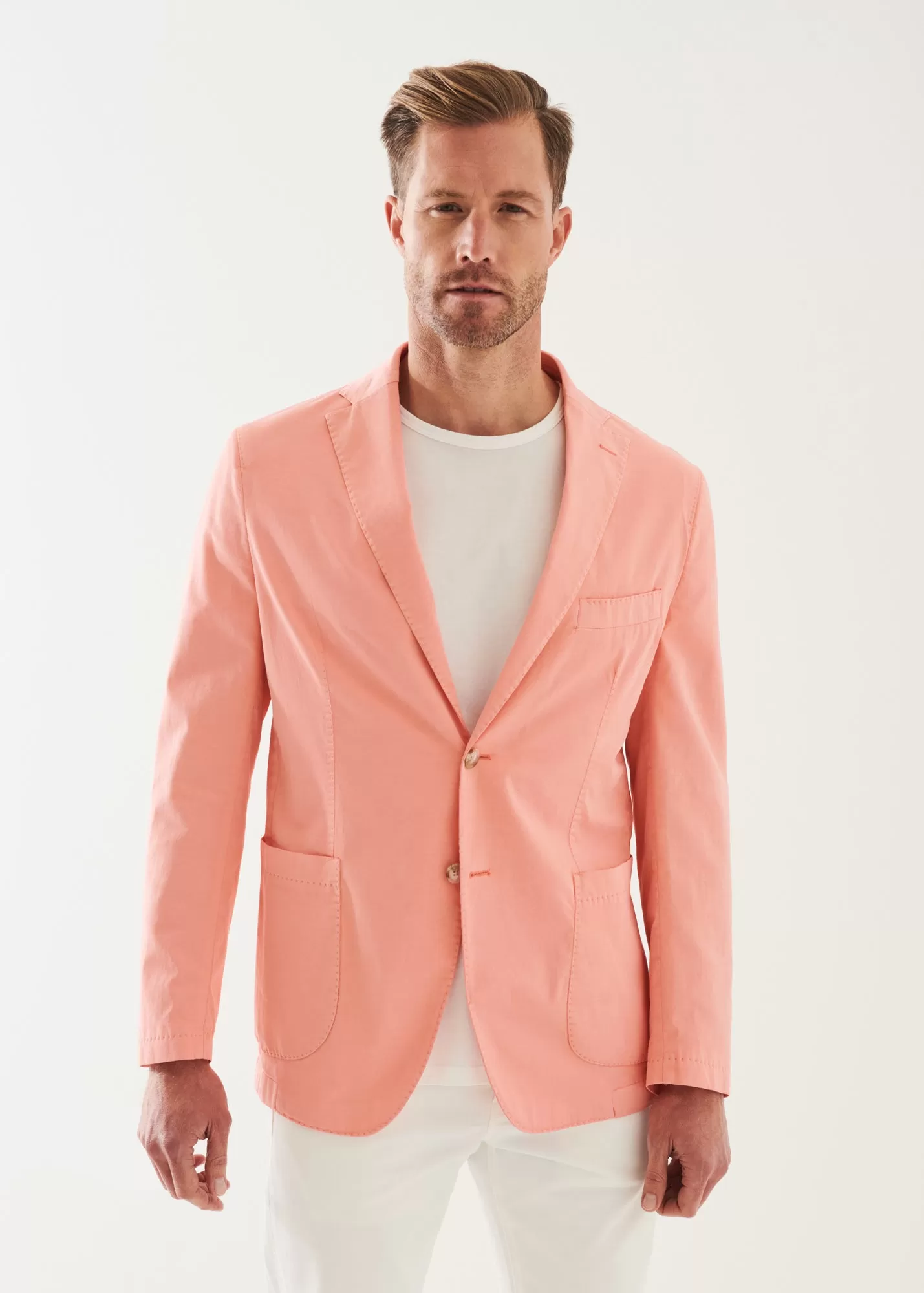 COTTON BLEND GARMENT DYE BLAZER