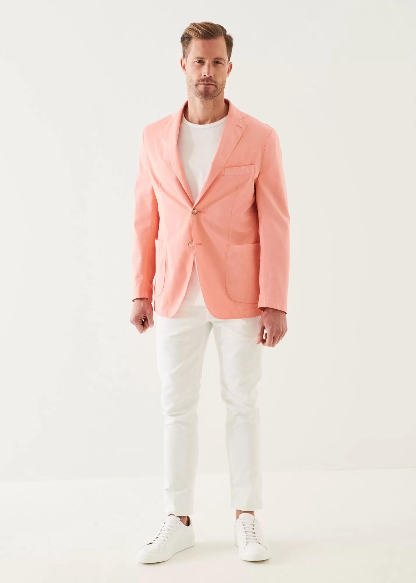 COTTON BLEND GARMENT DYE BLAZER