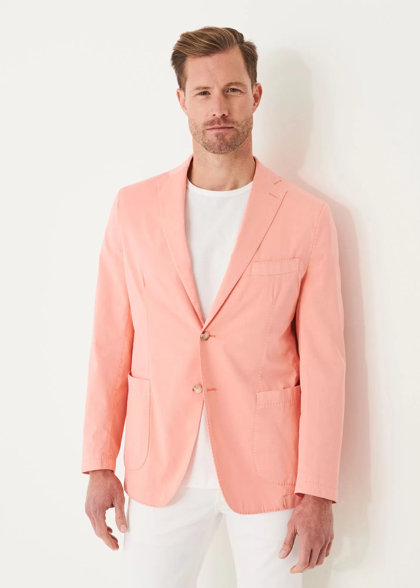 COTTON BLEND GARMENT DYE BLAZER