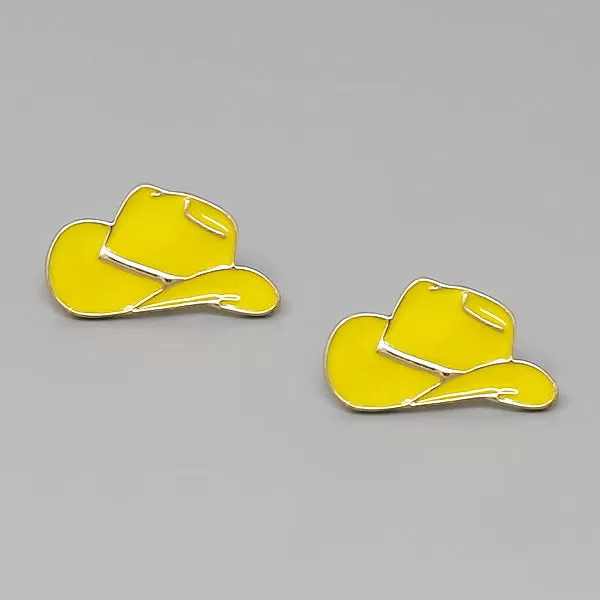 Cowgirl Hat Enamel Stud Earrings