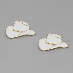 Cowgirl Hat Enamel Stud Earrings