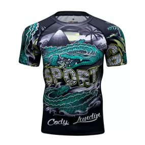 Crocodile Compression 'Step into the Waters' Elite Short Sleeve Rashguard