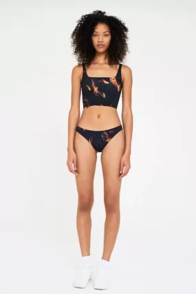 Crop Logo Swim Top | Flame