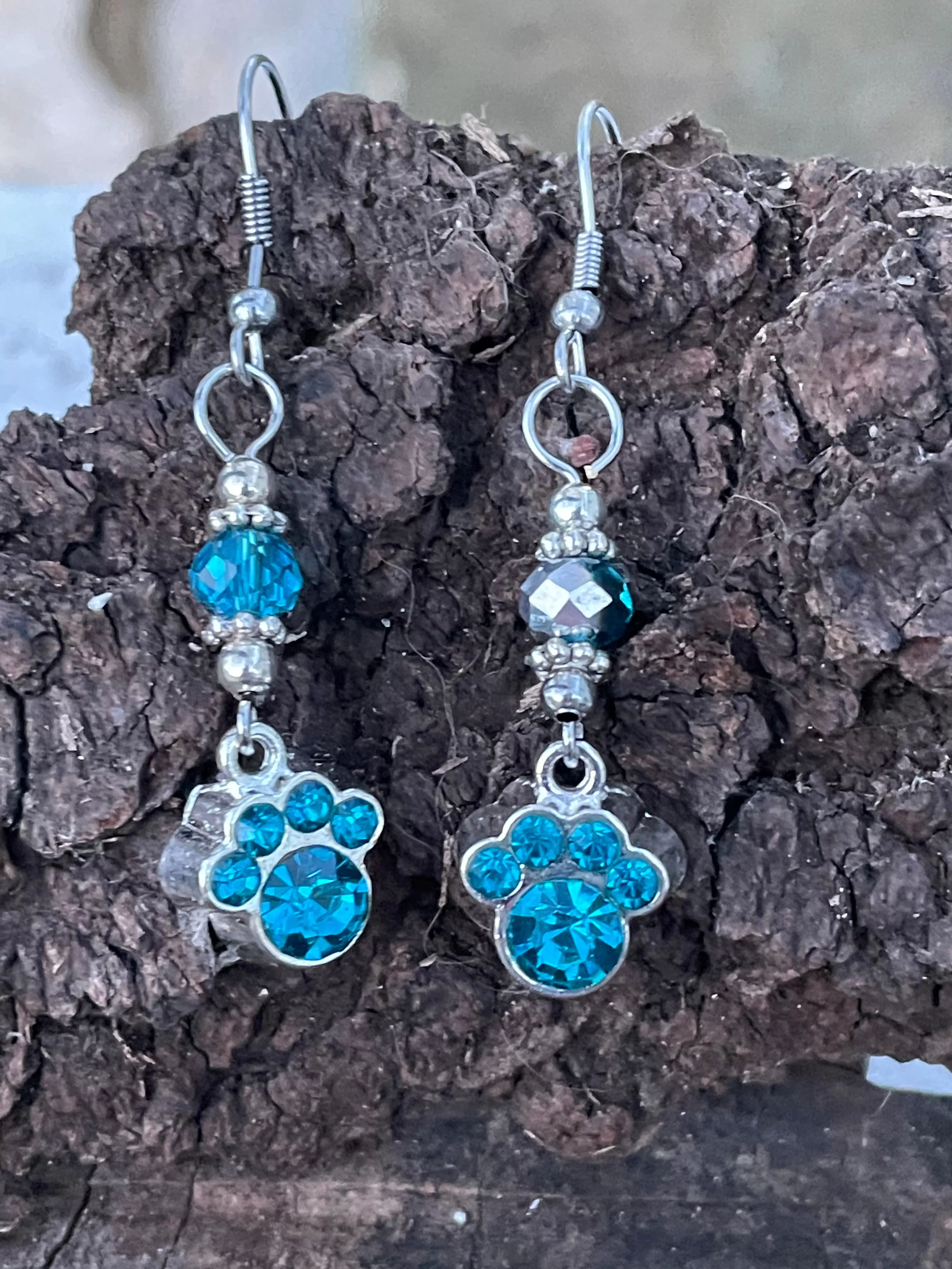 Crystal Paw Earrings