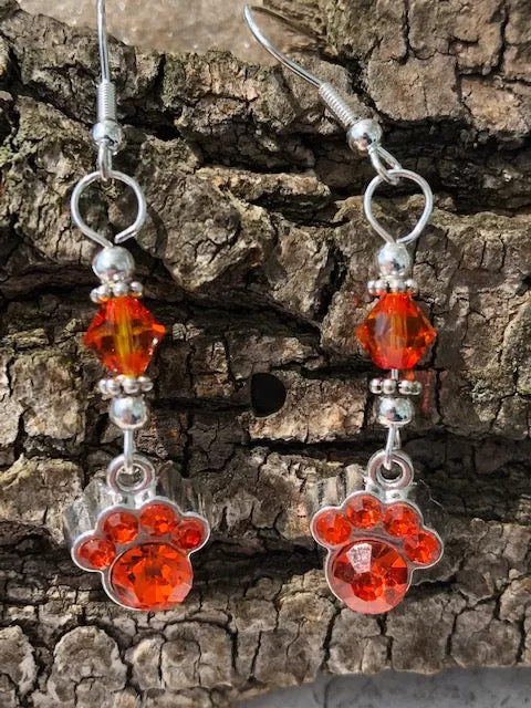 Crystal Paw Earrings