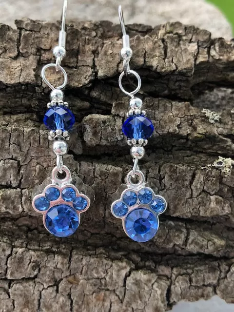 Crystal Paw Earrings