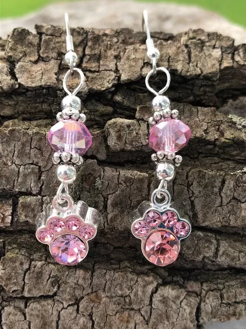 Crystal Paw Earrings