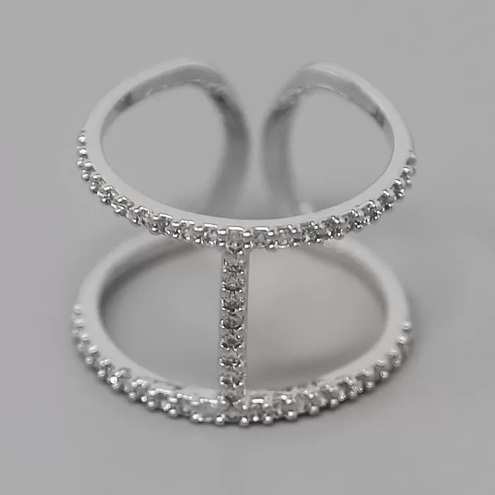 Cubic Zirconia Pave Adjustable Ring