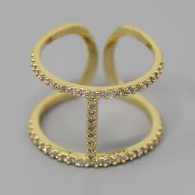 Cubic Zirconia Pave Adjustable Ring