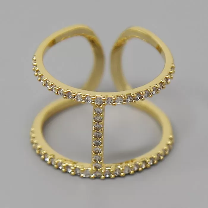 Cubic Zirconia Pave Adjustable Ring