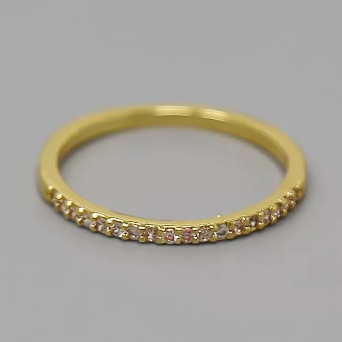 Cubic Zirconia Pave Gold Dipped Ring