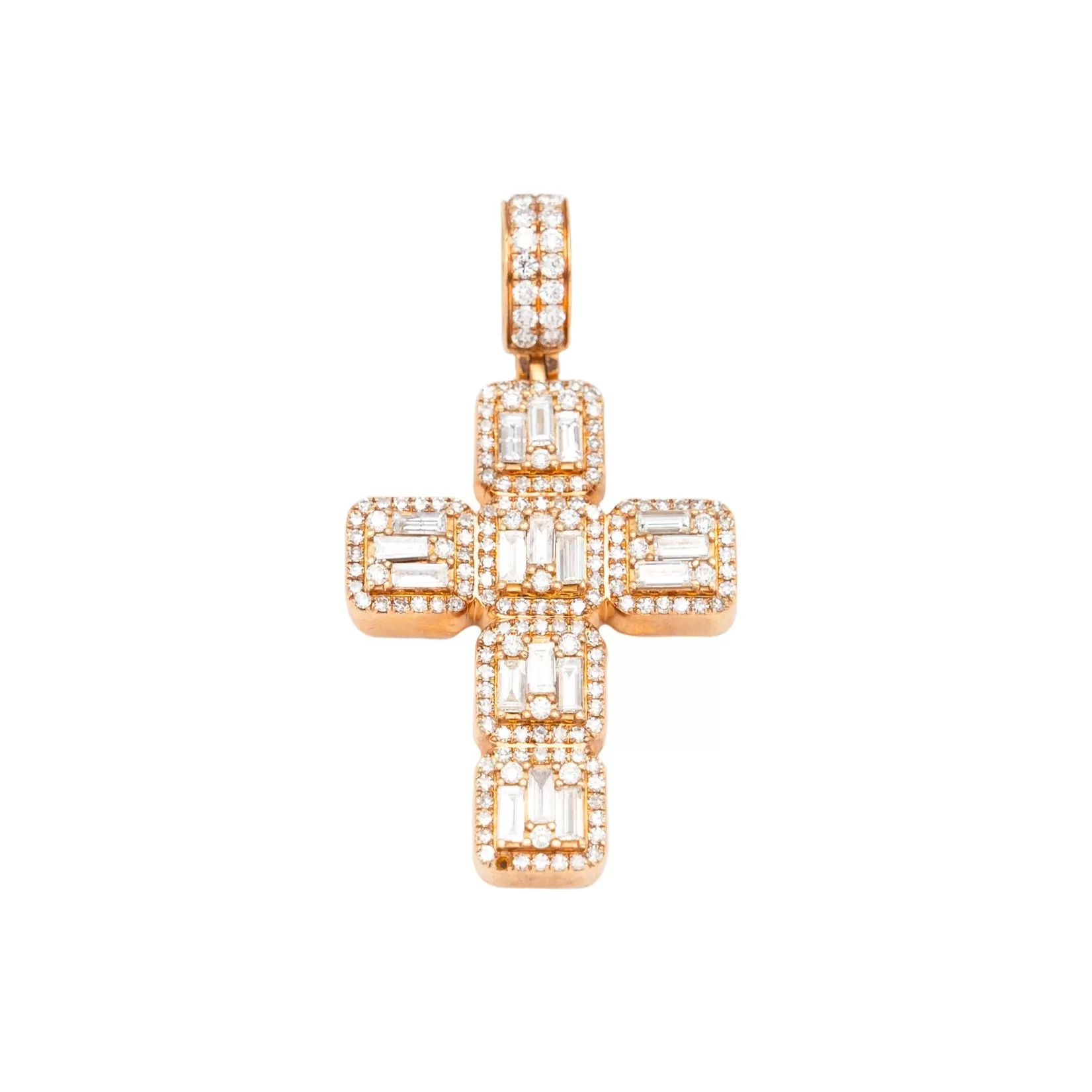 Custom Baguette Cross Pendant