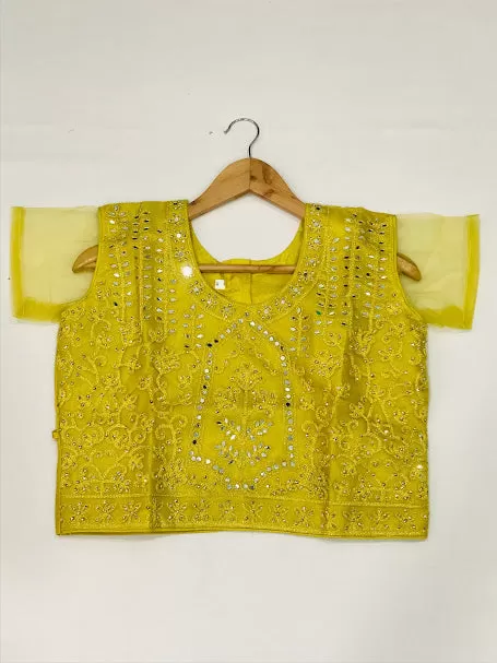 Dazzling Yellow Color Designer Net Lehenga Choli Set With Dupatta For Girls