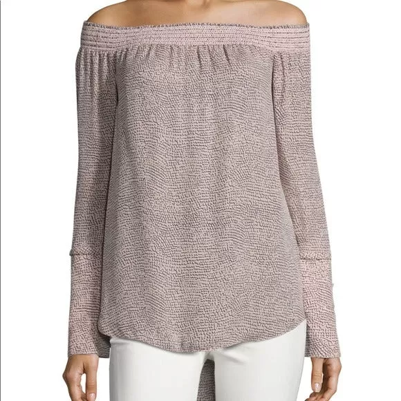 Derek Lam Top Pink Print off Shoulder