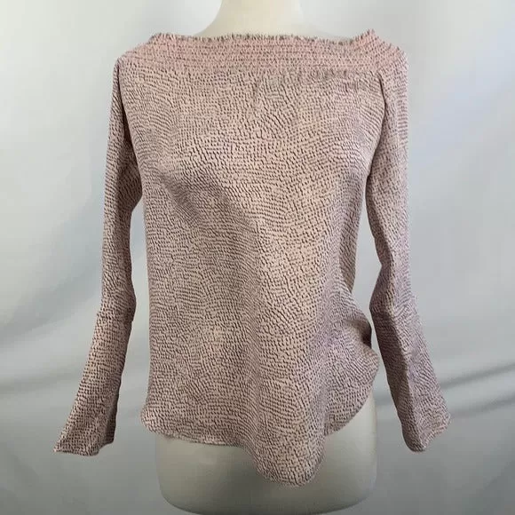 Derek Lam Top Pink Print off Shoulder