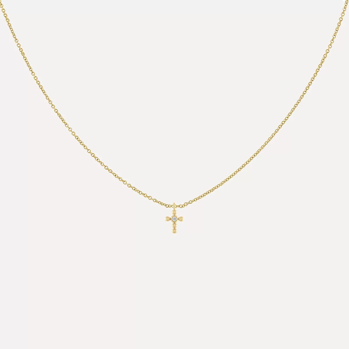 Diamond Accent Beaded Cross - Forever Charm