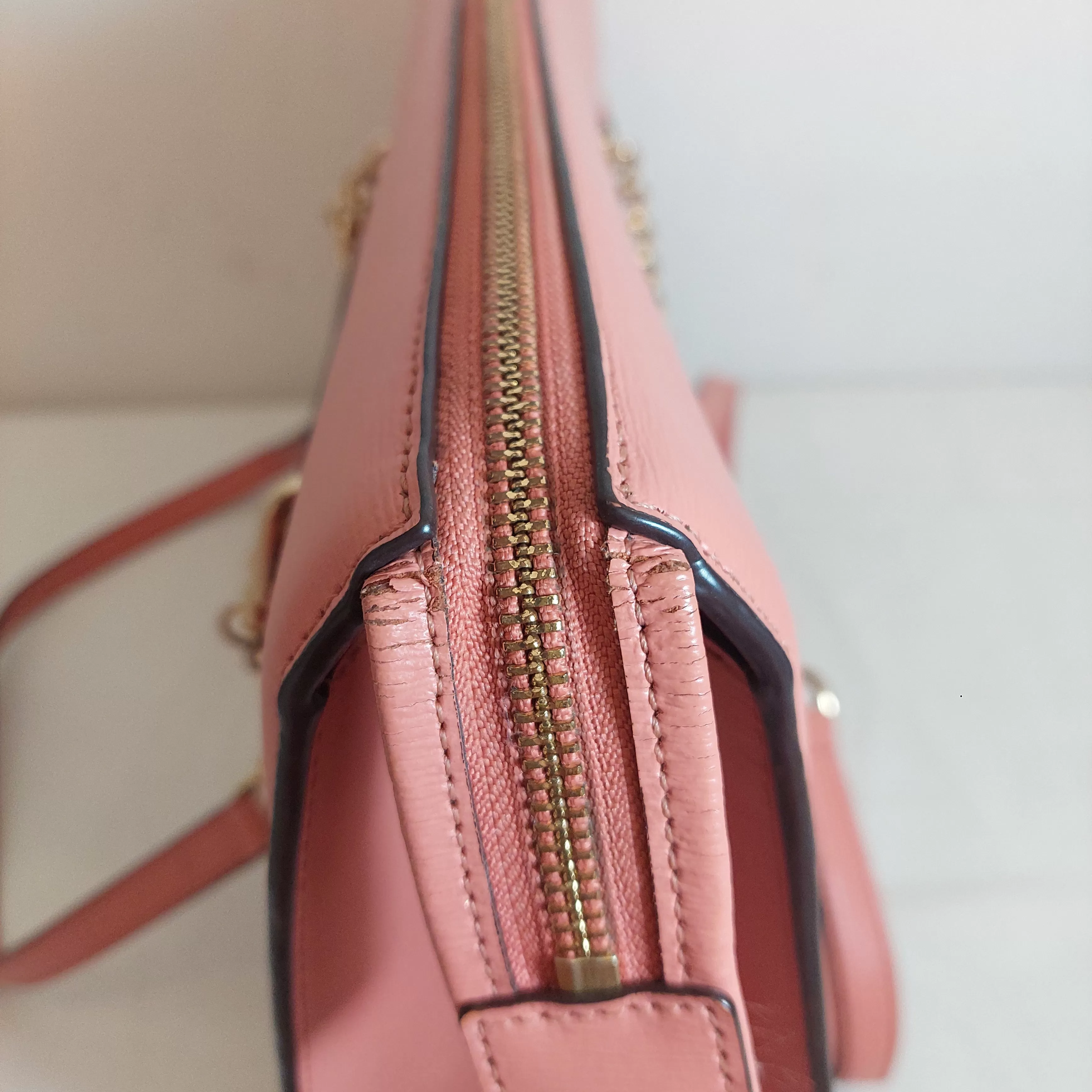 DKNY Pink Leather Large Zip Tote | Pre loved |