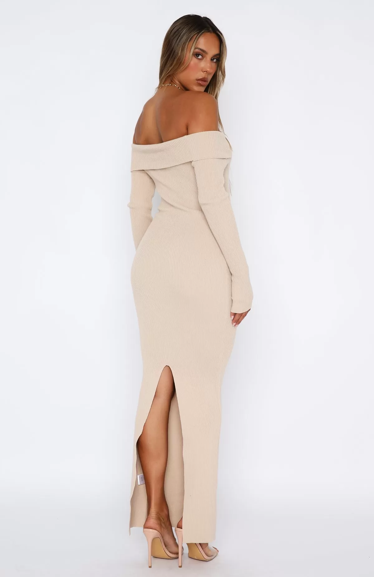 Don't Call Me Anymore Long Sleeve Maxi Dress Oat