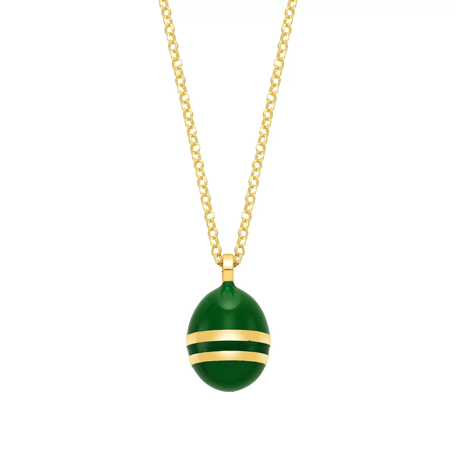 Easter Egg Forest Green | Enamel | 18K Gold Plated 925 Silver