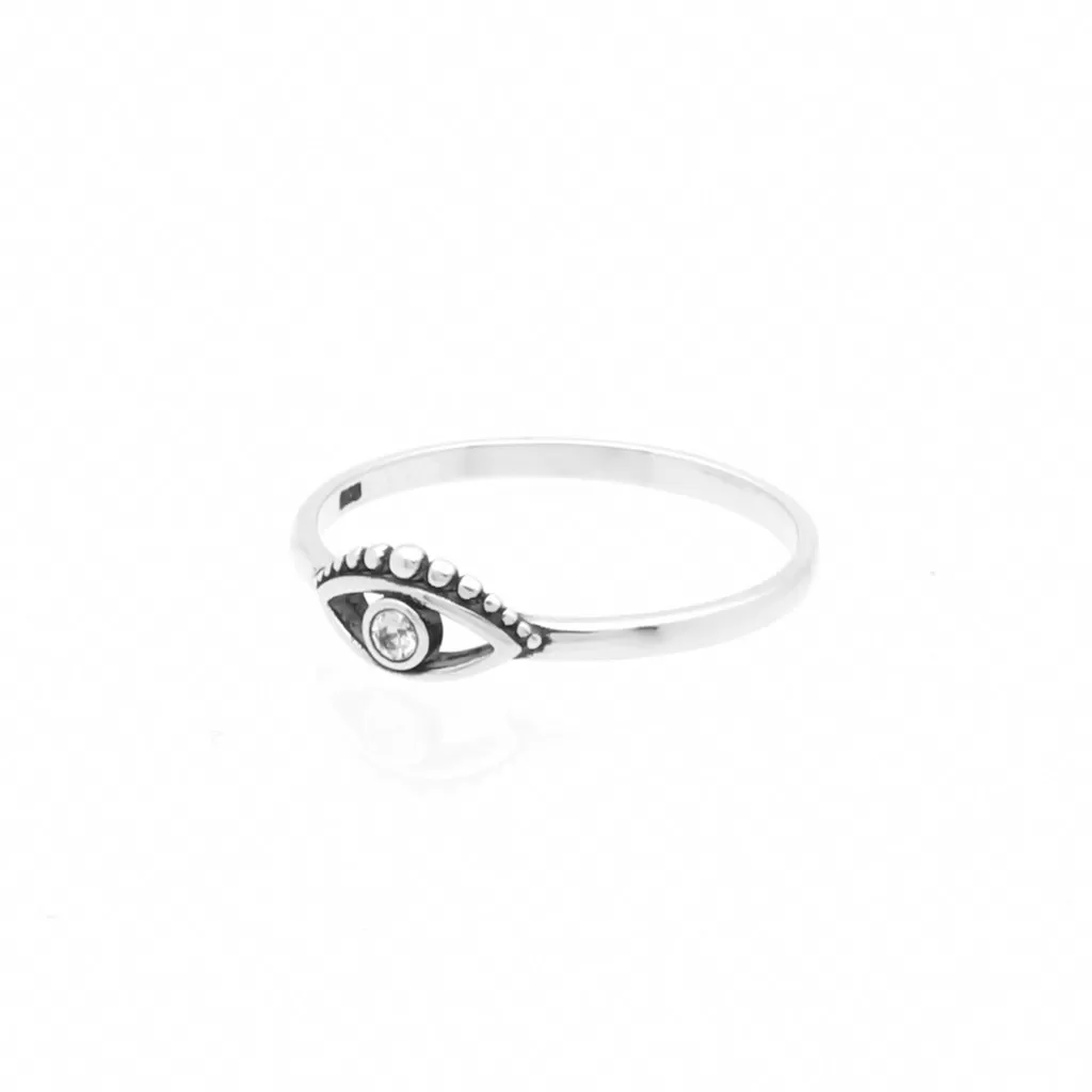 Evil Eye Sterling Silver Ring