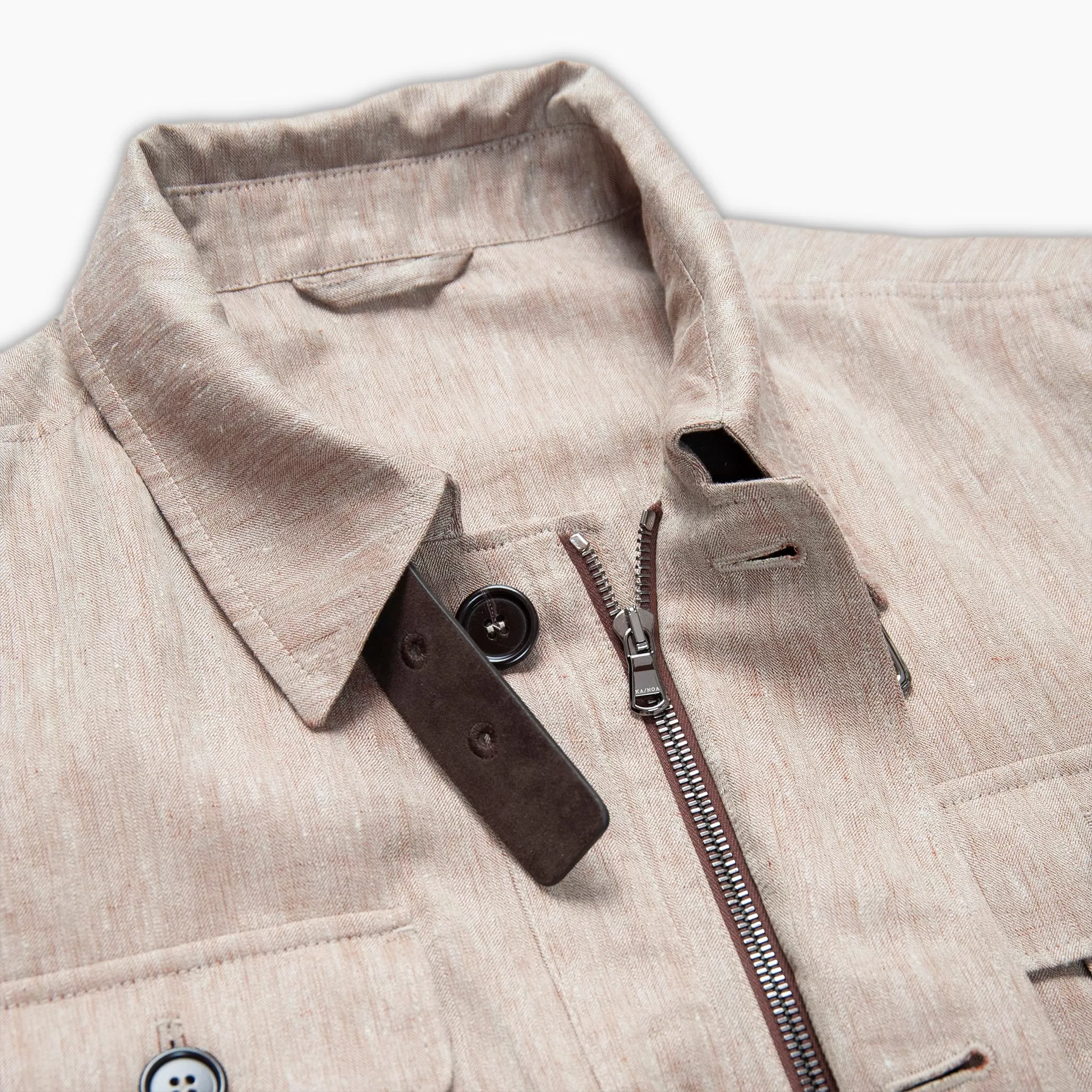 Evrad Safari jacket in Portofino linen and silk