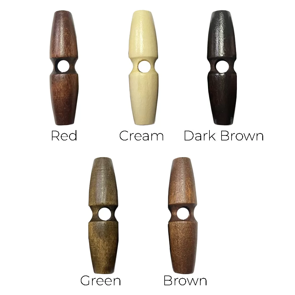 Fashion 1-Hole Oval Shape Wooden Toggle Button